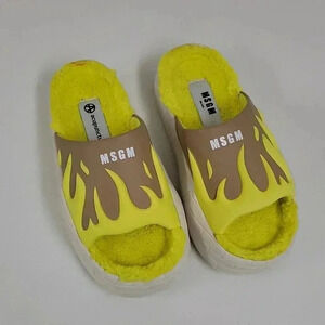 Acupuncture × MSGM Shearling lined slides 